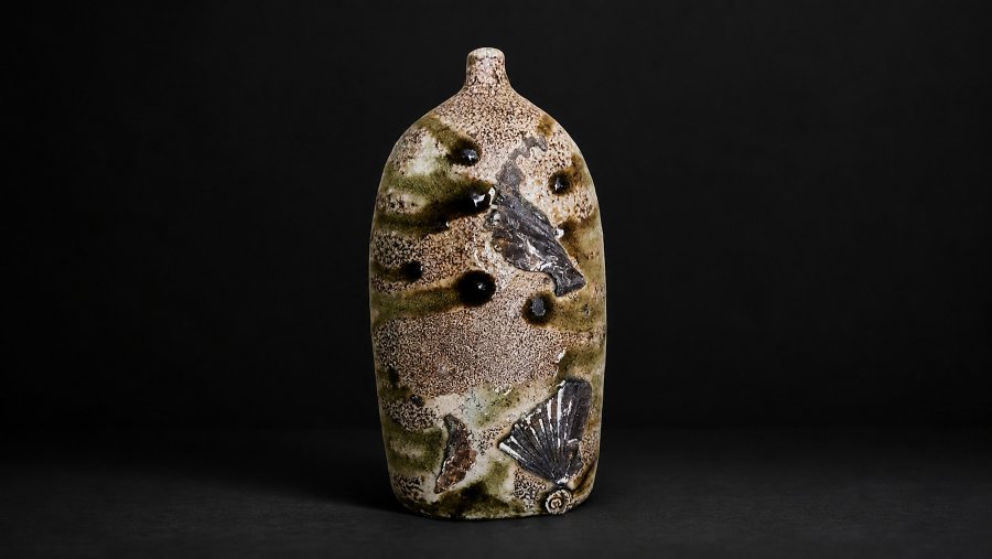 Tall Bird and Shell Vessel