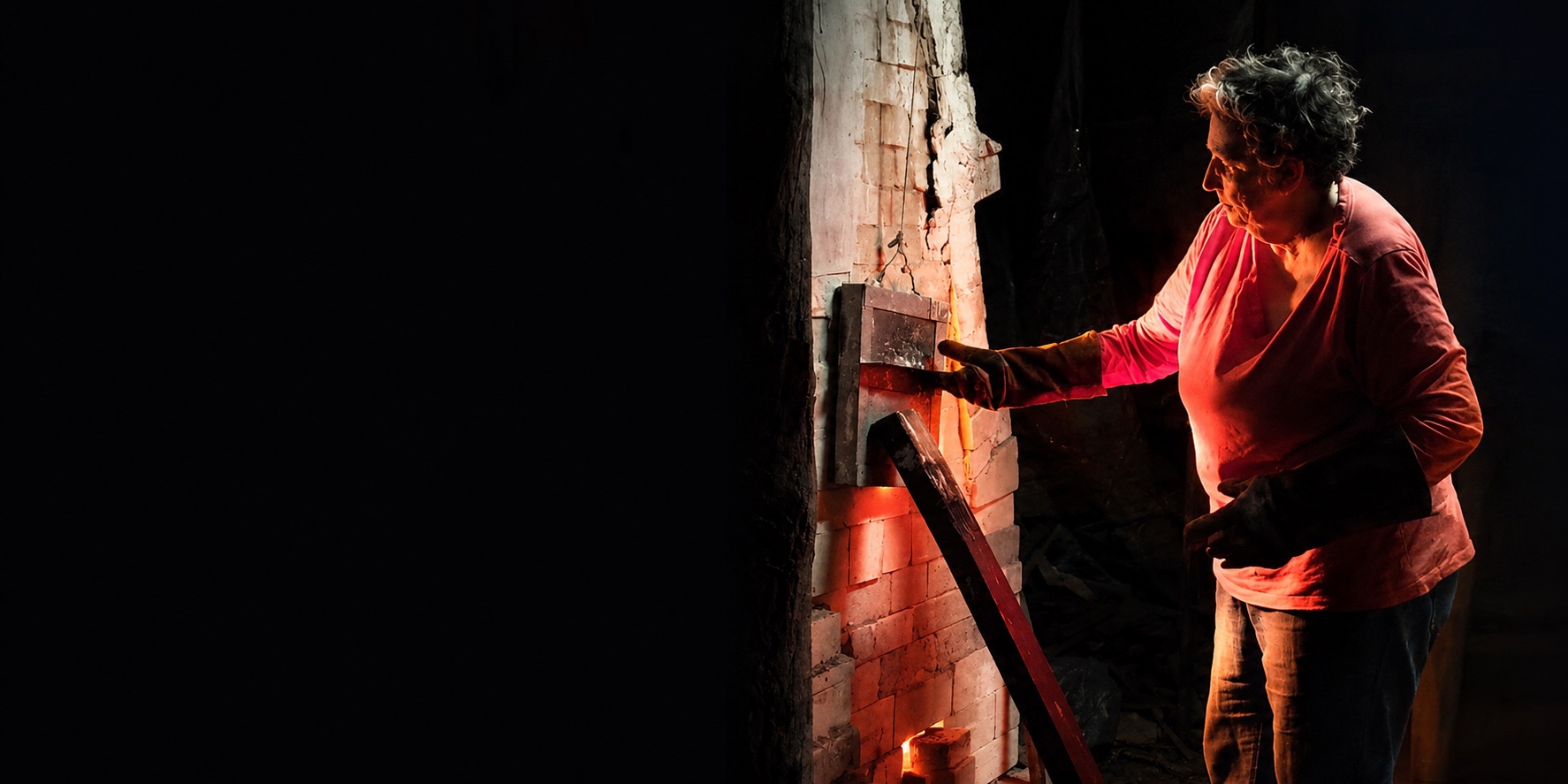 The wood kiln at temperature